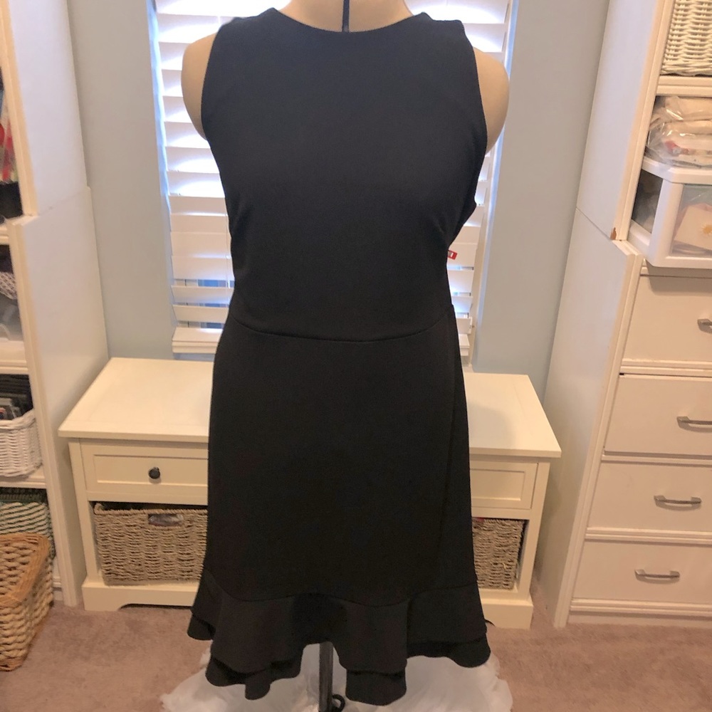NWT Ann Taylor Size 14 Black Dress with Ruffle Hem
